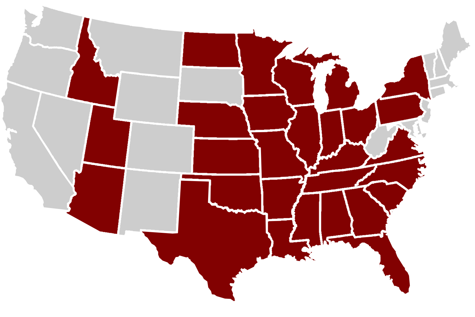 Map showing CDC Engineers engineering registration coverage across multiple states